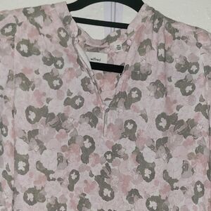 Wilfred Pink 3/4 Sleeve Mandarin Collar Blouse